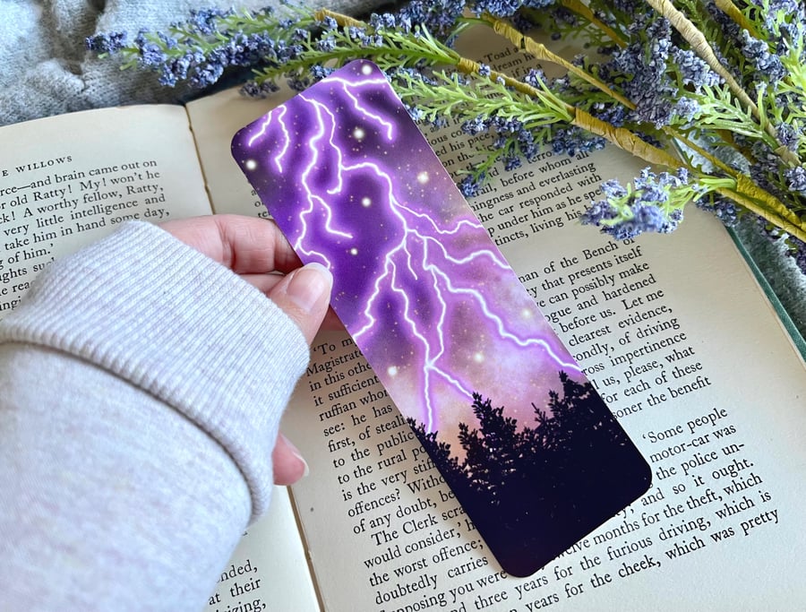 Purple Lightning Strike Scene Bookmark