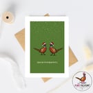 Special Grandparents Christmas Card - Pheasant Christmas Card - Hand Drawn card