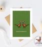 Special Grandparents Christmas Card - Pheasant Christmas Card - Hand Drawn card