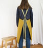 Split Leg Crossback Apron for Potters, and Makers, Adjustable. Ochre No7:2  - Image 4