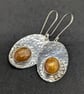 Handcrafted sterling silver earrings with sun stones - Image 2