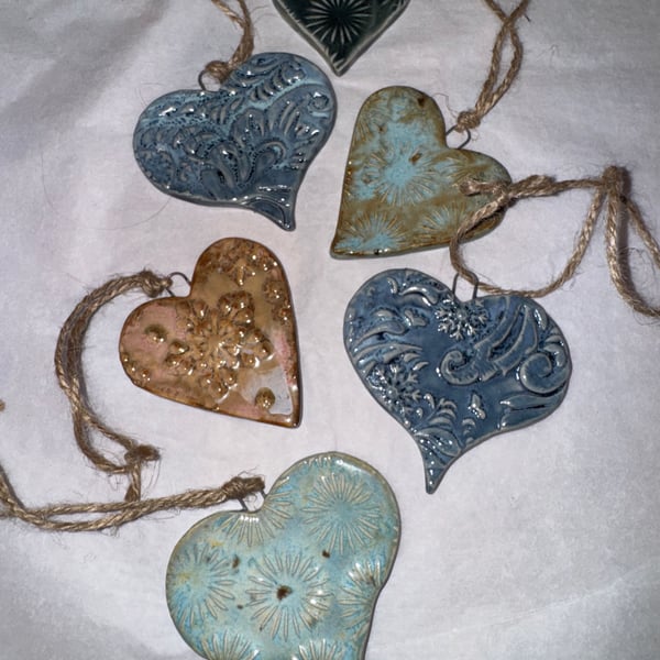Ceramic hand made hearts 7