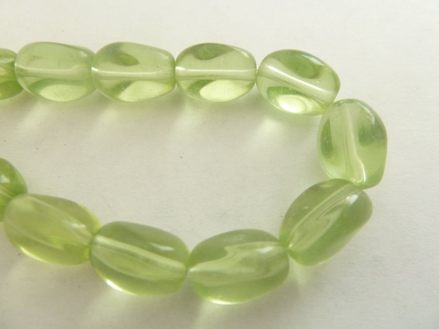 green twist beads