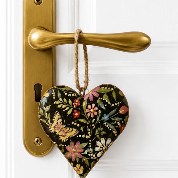 Decoupage wood heart