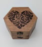 Wooden box with pyrography hearts for keepsakes, jewellery or trinkets  - Image 5