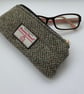 Harris Tweed Zipped Soft Glasses Case Handmade Scottish Wool Pouch