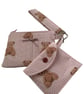AirPod Case, Wallet and Wristlet.  Teddy Bear Fabric.  Limited Edition.