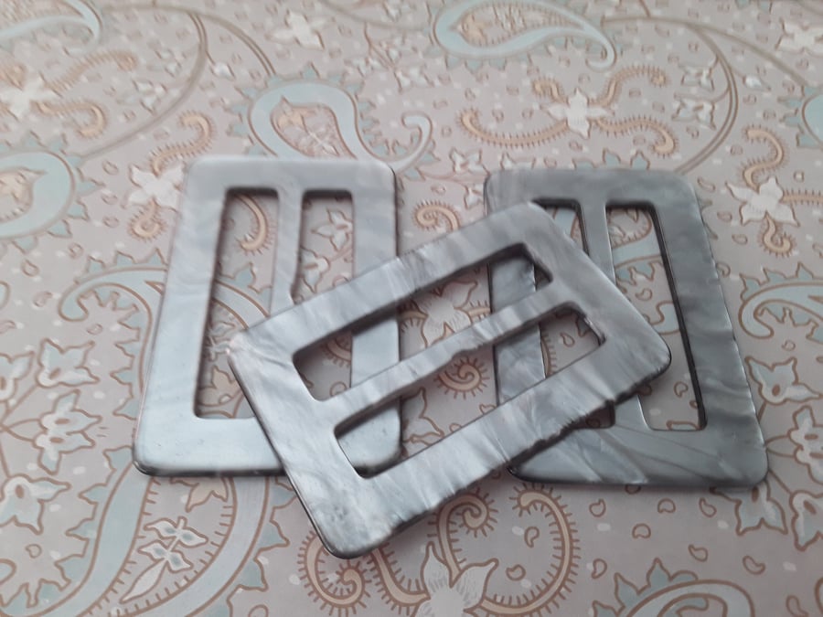 2 & 12" (63mm ) VINTAGE GREY Slide Buckle