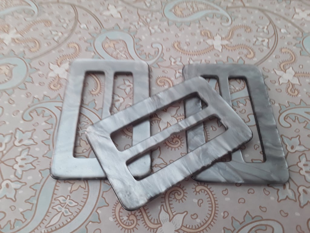 2 & 12" (63mm ) VINTAGE GREY Slide Buckle