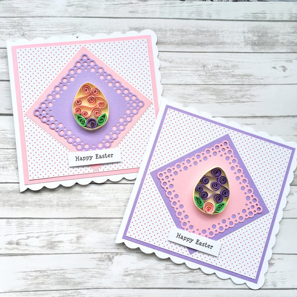 Easter cards - quilled Easter egg - set of 2 cards