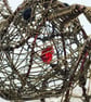 Wire Wren Sculptures On A Wire Heart Stand - Image 4