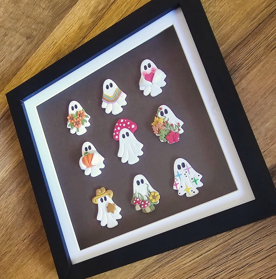 Polymer Clay Ghost Family Frame 