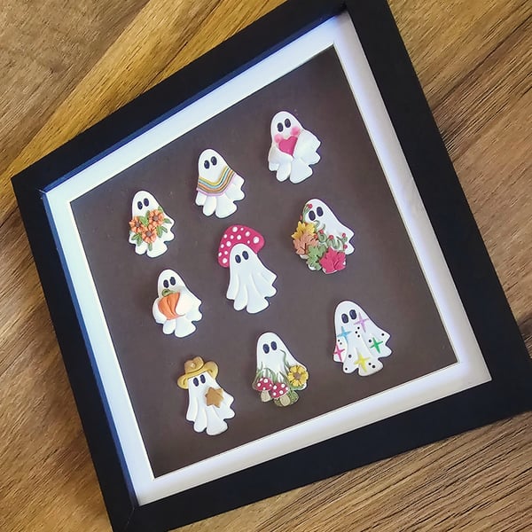 Polymer Clay Ghost Family Frame 