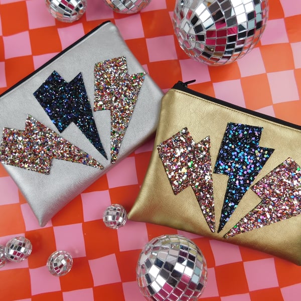 Glitter Lightning Bolt Coin Purse