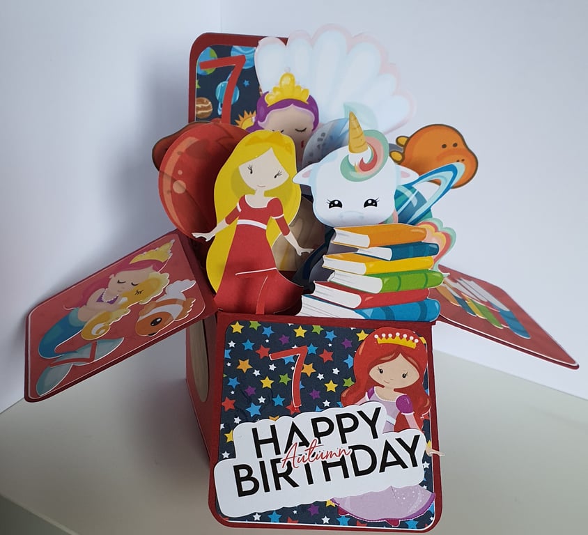 Favourite Things Birthday Box Card - Personalised  - made to order 