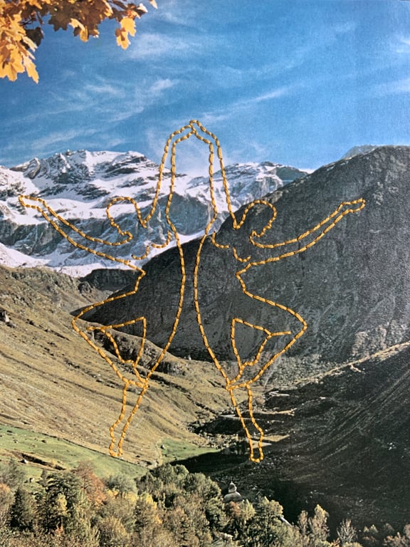 Hand embroidered vintage book page