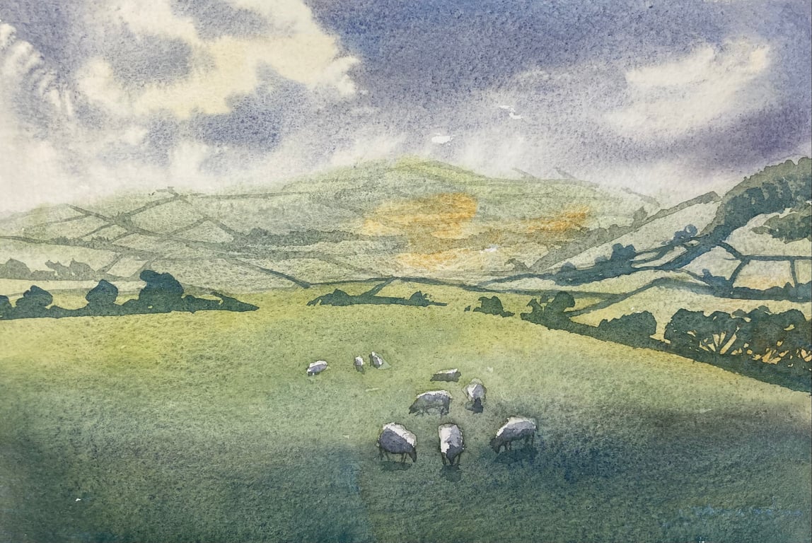 Rain on the Yorkshire dales (Original watercolour)
