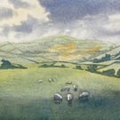 Rain on the Yorkshire dales (Original watercolour)