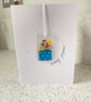 Fused glass keepsake card- flower pot  - Image 1