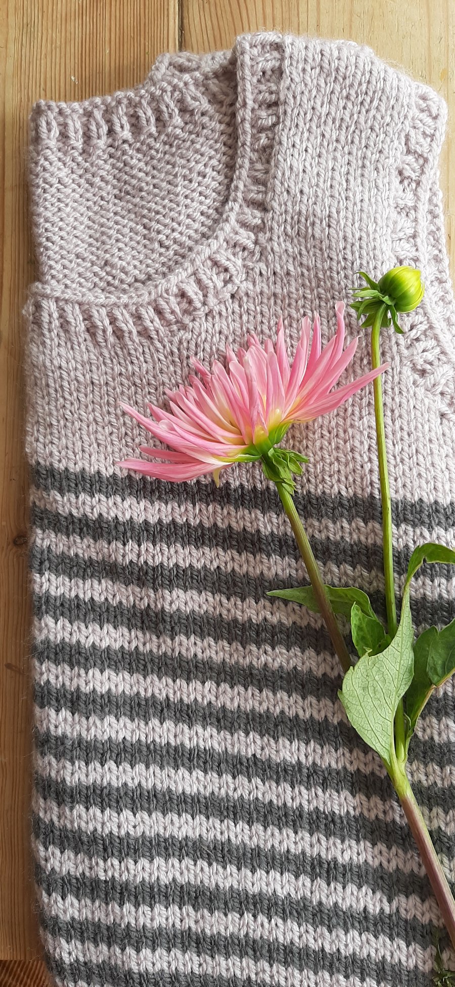 Hand knitted tank top, vest top .medium 