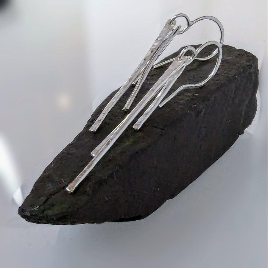 HANDMADE Recycled Sterling Silver Drop Earrings 
