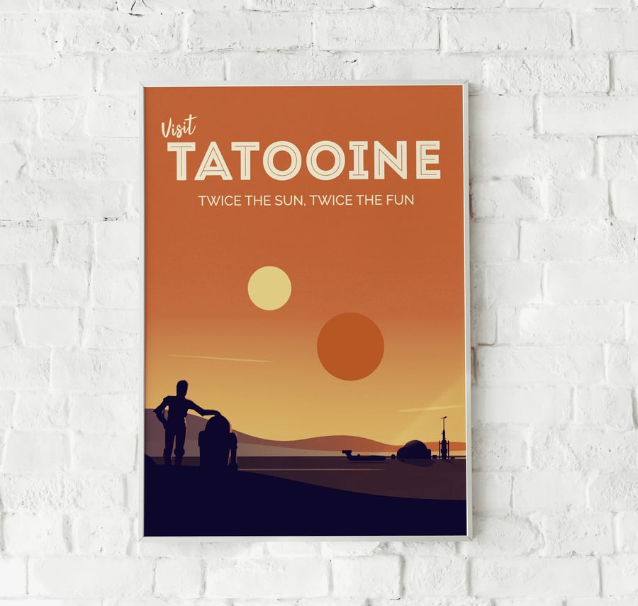 Visit Tatooine, Star Wars A4 Poster, New home, Disney, Gift Idea (without frame)
