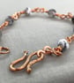 Dainty Delicate Dendrite Agate Copper Infinity Link Bracelet - Image 1