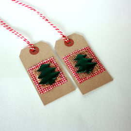 Handmade Rustic Christmas tree gift tags