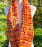 Tequila Sunrise Hand Woven Art Yarn Scarf - Image 7