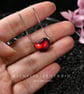 Large Black Heart 3D Fire Opal Necklace with 925 Sterling Silver Chain