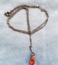 Red and Dark Copper coloured Pendant & Chain