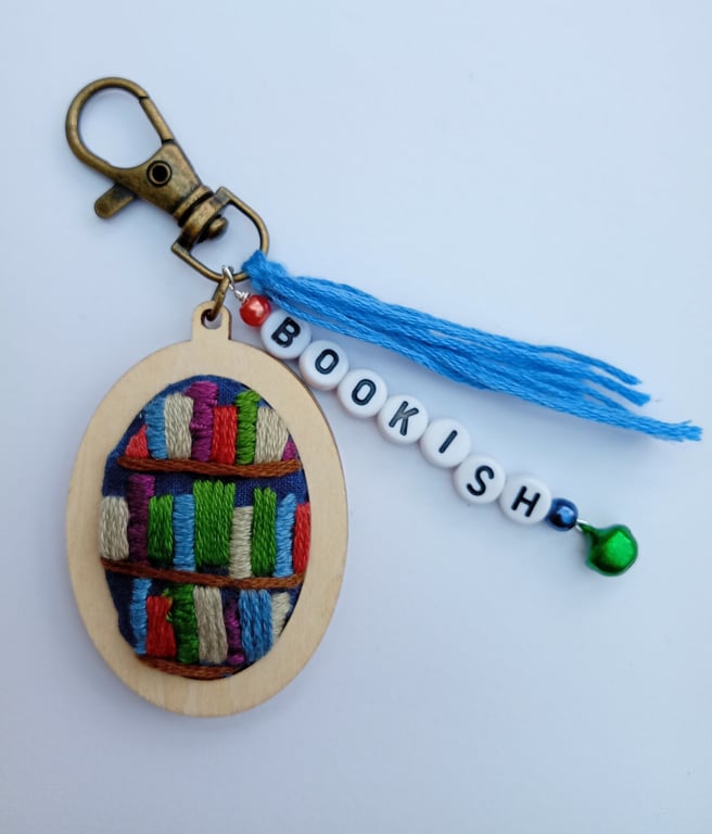 Bookcase Keyring or Bag Charm