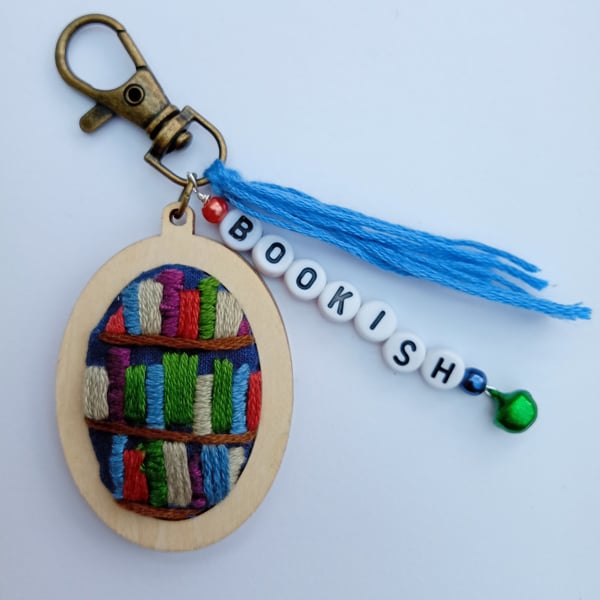 Bookcase Keyring or Bag Charm