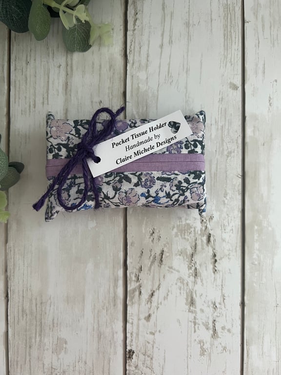 Tissue Holder, Pocket Tissue Holder, Tissue Pouch, Travel Accessory Purple