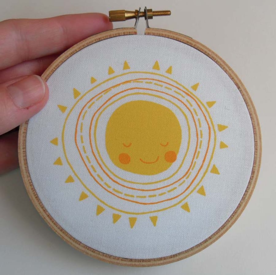 LAST ONE Hello Sunshine Framed Textile Print