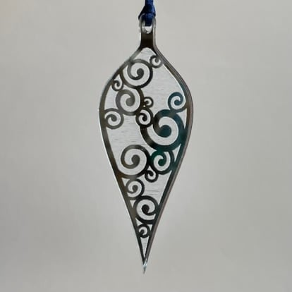 Silver mirrored acrylic bauble decoration