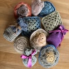 Lot of 3 Handmade crochet or knitted lavender sachets randomly selected