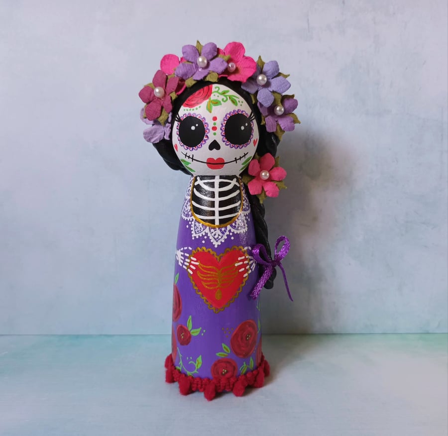 Day of the Dead, Calaveras large wooden doll.