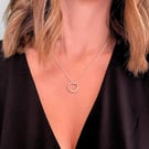 Petite Silver Twig Ring Necklace