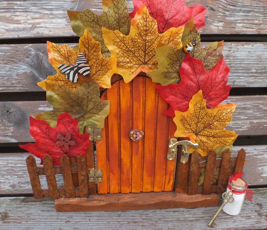 Fairy door, opening fairy door,  fairy house, autumn fairy,