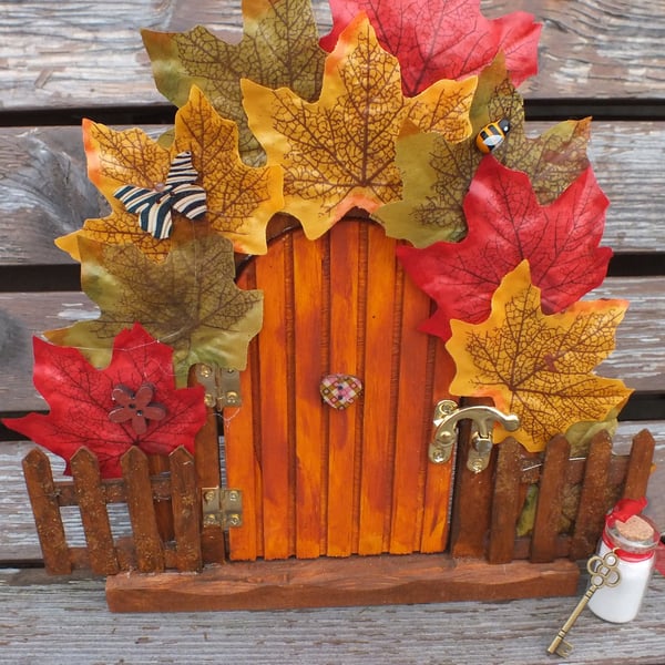 Fairy door, opening fairy door,  fairy house, autumn fairy,