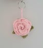 Rose Flower Crochet Keyring