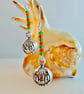 Halloween Pumpkin Earrings With Green & Orange Glass, Trick Or Treat, Spooky