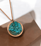 Turquoise Blue Magnesite Copper Geode Pendant - Crown Chakra Healing - Image 6