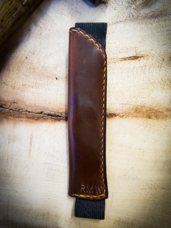 Leather Pen Holder for journals, free personalisation! 