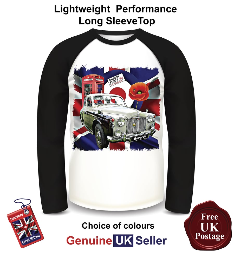 Rover P4 Mens Long Sleeve Top, Rover P4 Long Sleeve T Shirt, 