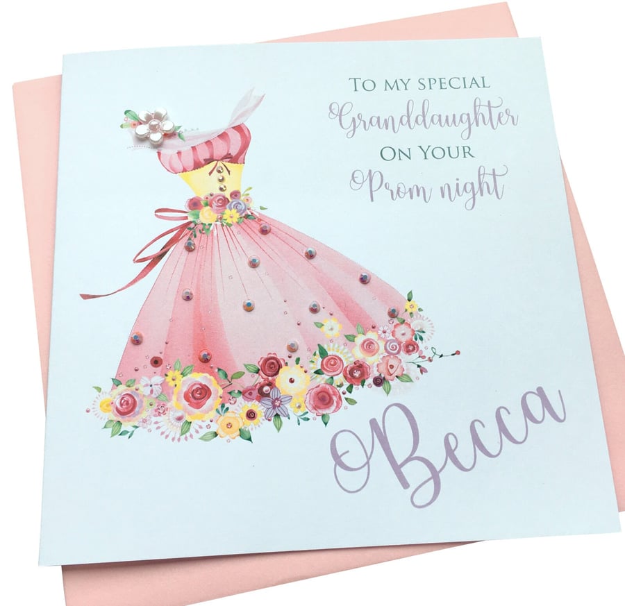 Personalised Handmade Prom Day Card (2)- Sister Daughter Granddaughter Goddaught