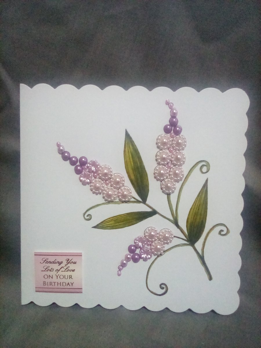 Unique floral watercolour handmade birthday card