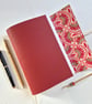 Red Leather Art Deco Fans Journal or Sketchbook, A5 size, Hand Bound