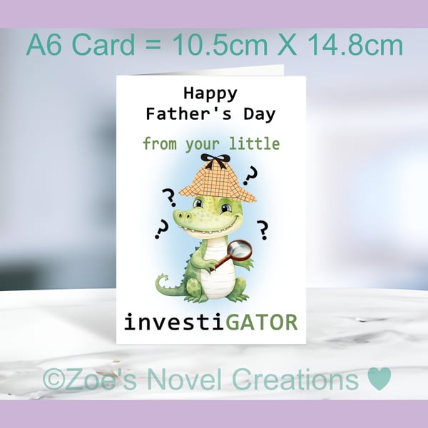 Alligator Father's Day Card A6 10.5cm x 14.8cm